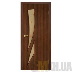 Двери межкомнатные ОМиС «Фиеста ПВХ» (полотно со стеклом с контурным рисунком)