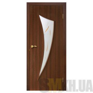 Двери межкомнатные ОМиС «Фортуна ПВХ» (полотно со стеклом с контурным рисунком)