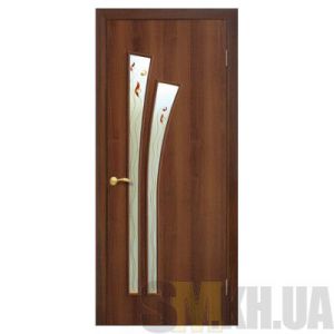 Двери межкомнатные ОМиС «Пальма» (полотно со стеклом с контурным рисунком)