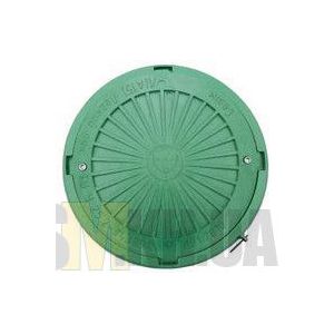 Люк смотровой max 2 т (зеленый) круглый с запорным механизмом