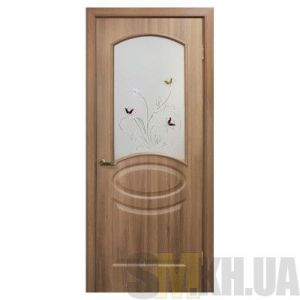 Двери межкомнатные ОМиС «Лика ПВХ» (полотно со стеклом с контурным рисунком)